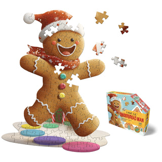 I Am Lil' Gingerbread Man 100-piece shaped jigsaw puzzle by Maddcap with box