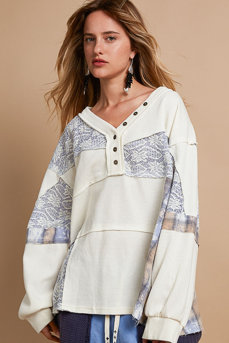 Sweet As You Oversized Contrast Knit Top - Buttercup Lynne Boutique
