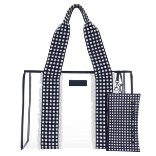 Case-Mate Navy Gingham Jelly Tote – Clear Travel & Beach Bag
