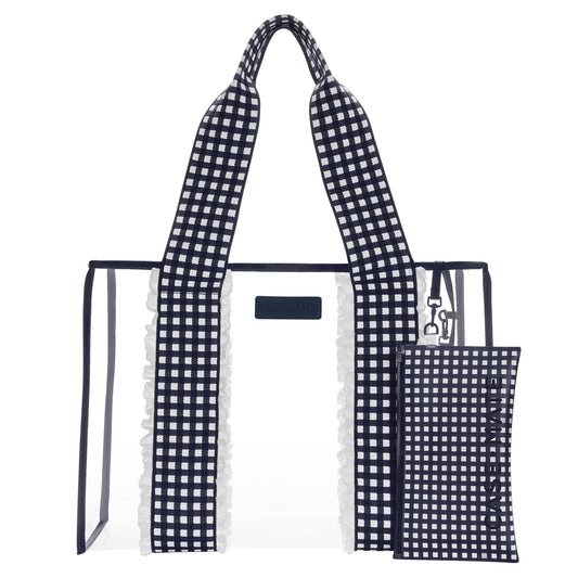 Case-Mate Navy Gingham Jelly Tote – Clear Travel & Beach Bag