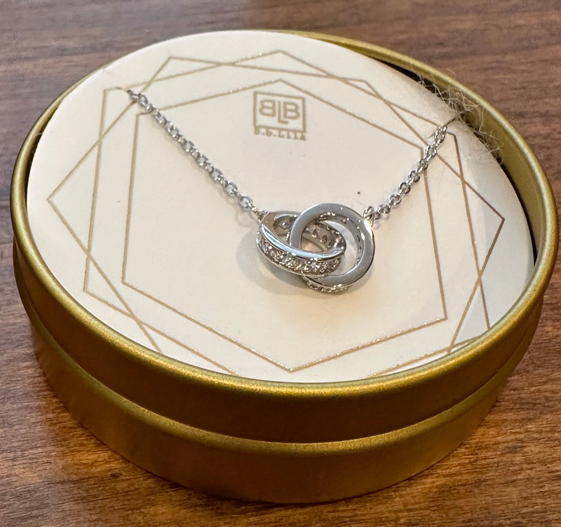 Double Trouble Pave Necklace - Silver - Buttercup Lynne Boutique