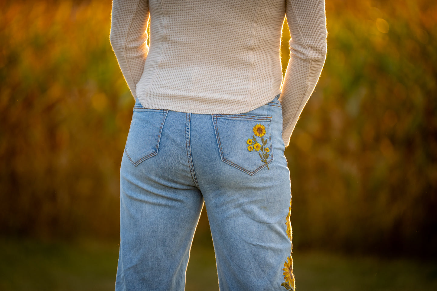 Oli & Hali Sunflower Jeans - Buttercup Lynne Boutique