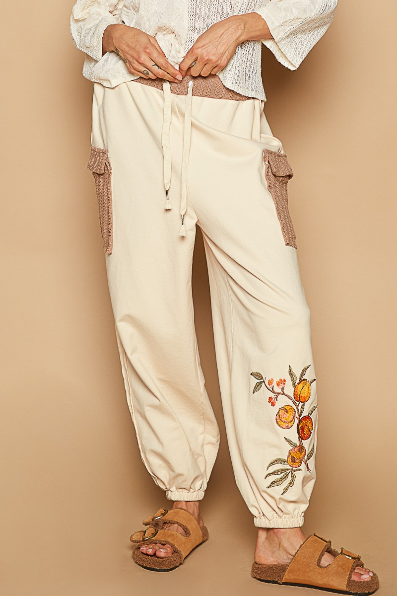 True Kind French Terry Embroidered Joggers - Buttercup Lynne Boutique
