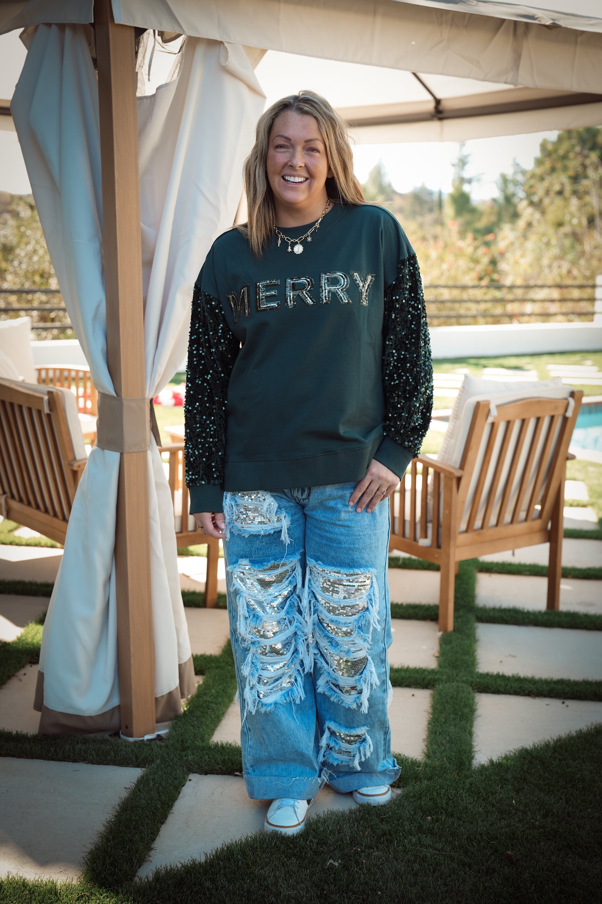 Merry And Bright Sequin Top - Buttercup Lynne Boutique