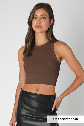 Lace High Neck Crop Top - Buttercup Lynne Boutique