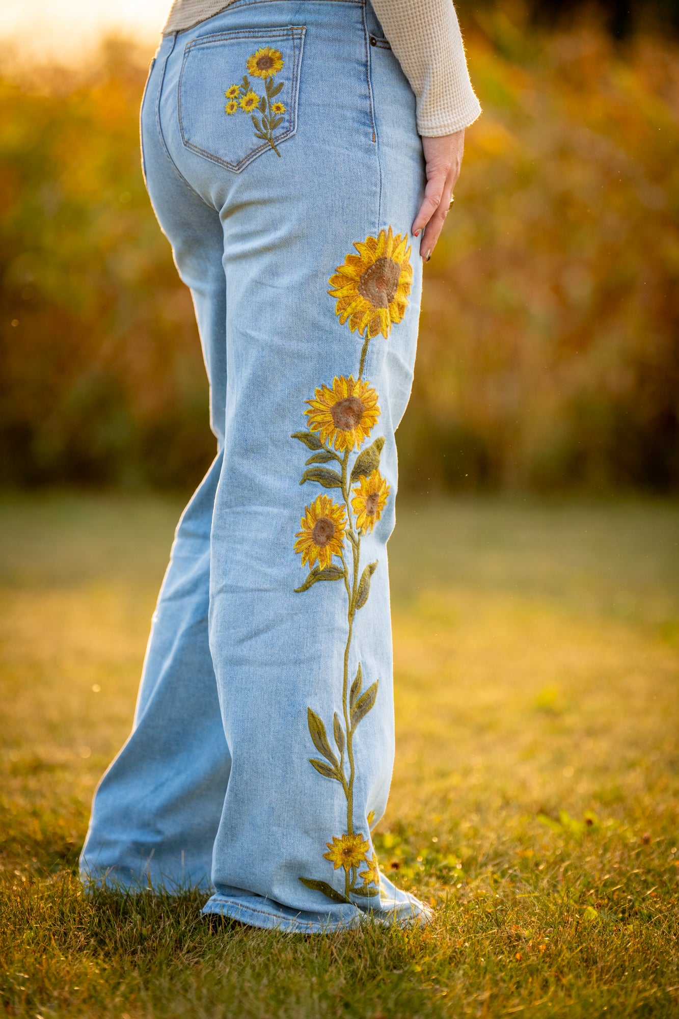 Oli & Hali Sunflower Jeans - Buttercup Lynne Boutique