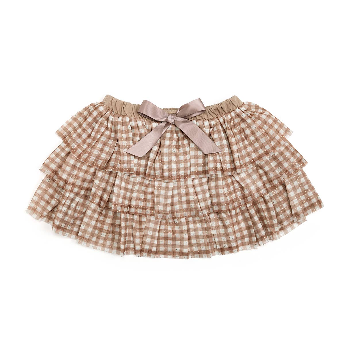 Gingham Printed Tulle Tiered Tutu - Kids Clothing - Sweet Wink