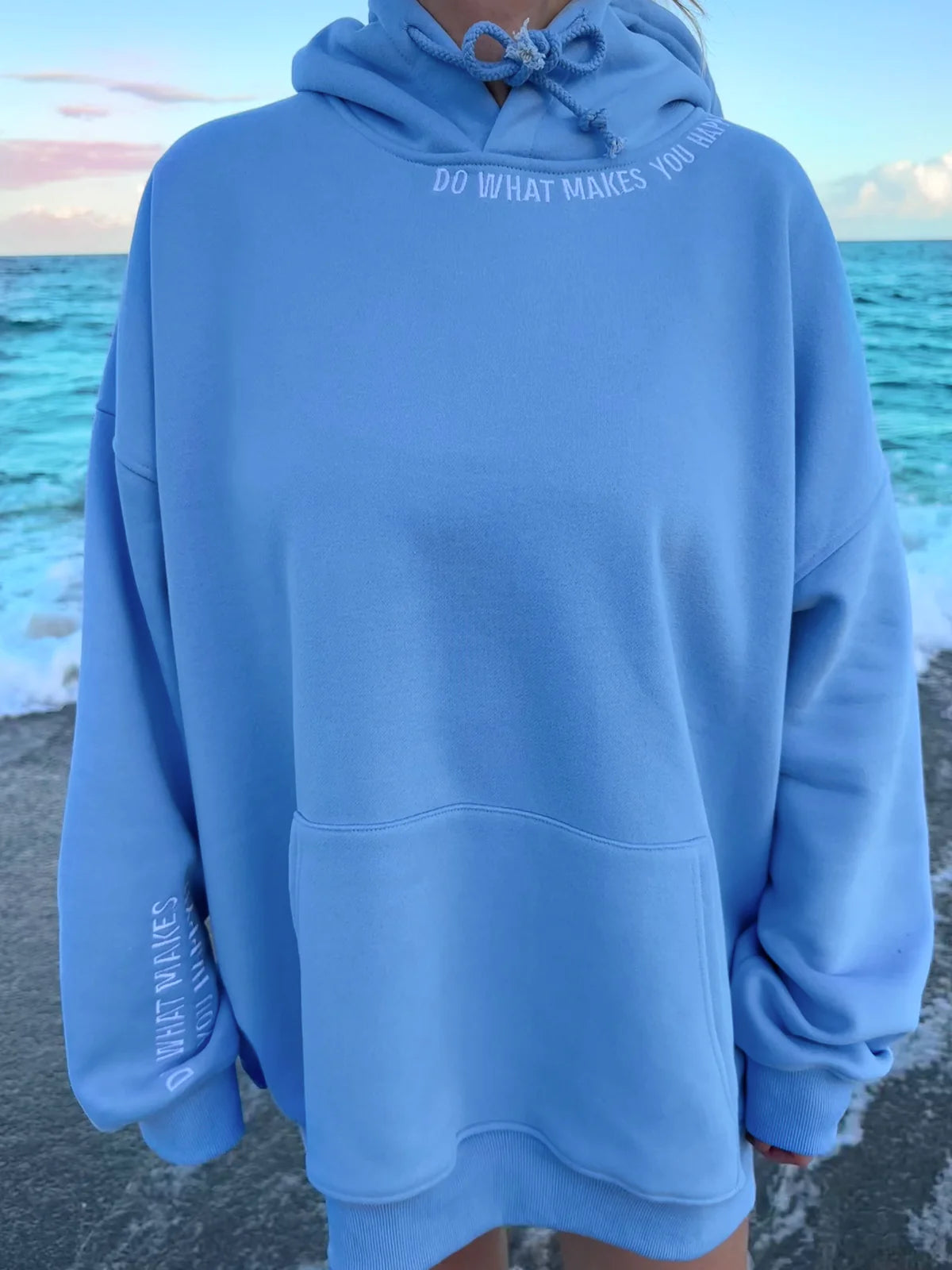 Do What Makes You Happy Hoodie - Ocean Blue - Buttercup Lynne Boutique