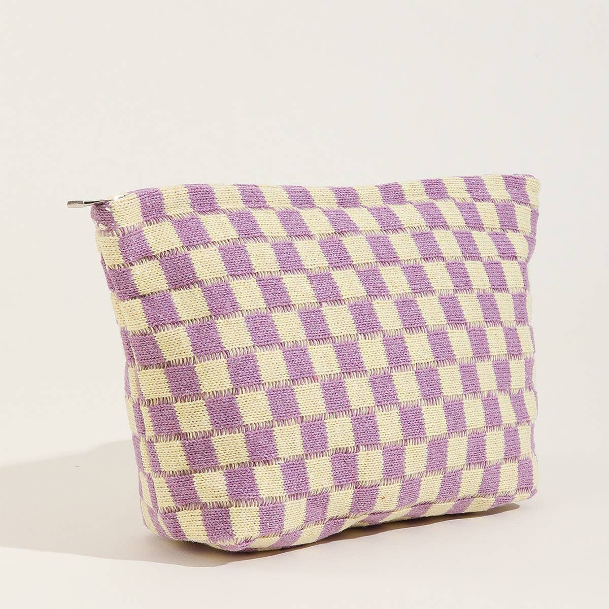 Checkered Cosmetic Makeup Pouch Clutch Bag - Buttercup Lynne Boutique