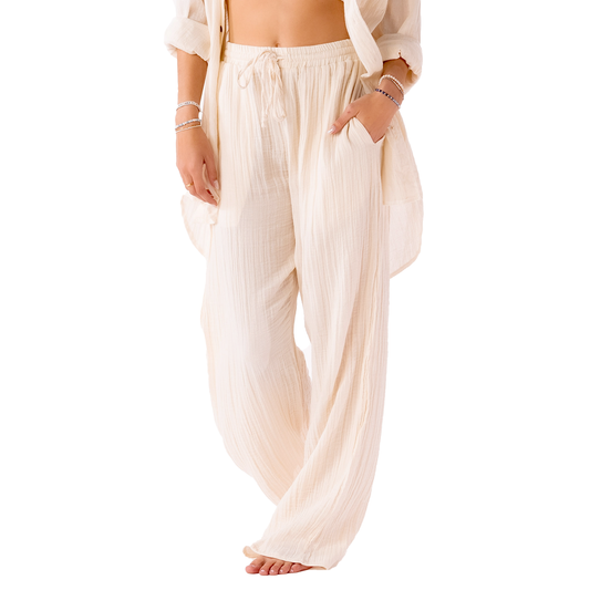 Cream Cabana Pants - Buttercup Lynne Boutique