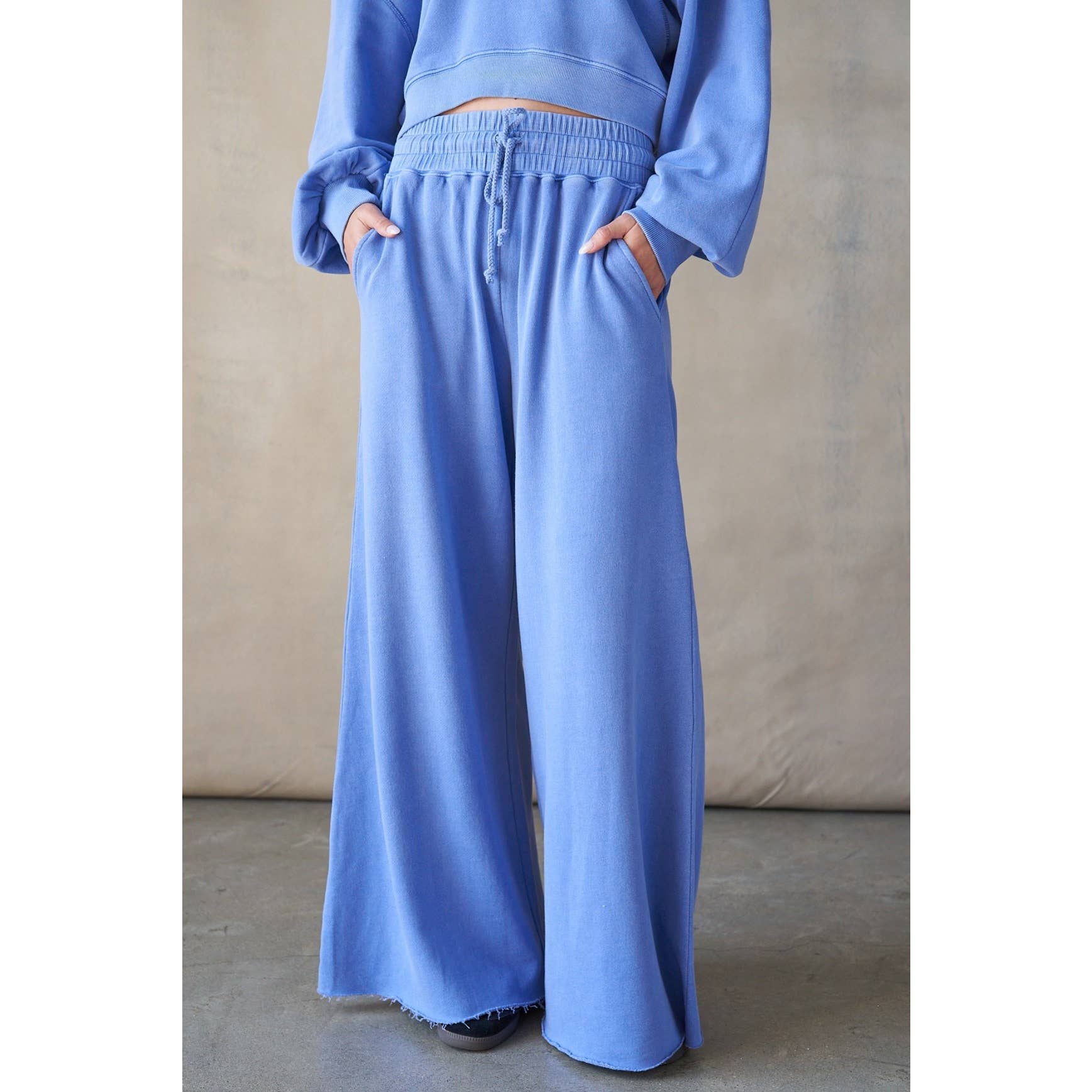 Rib Wide Oversize Sweatpants - Buttercup Lynne Boutique