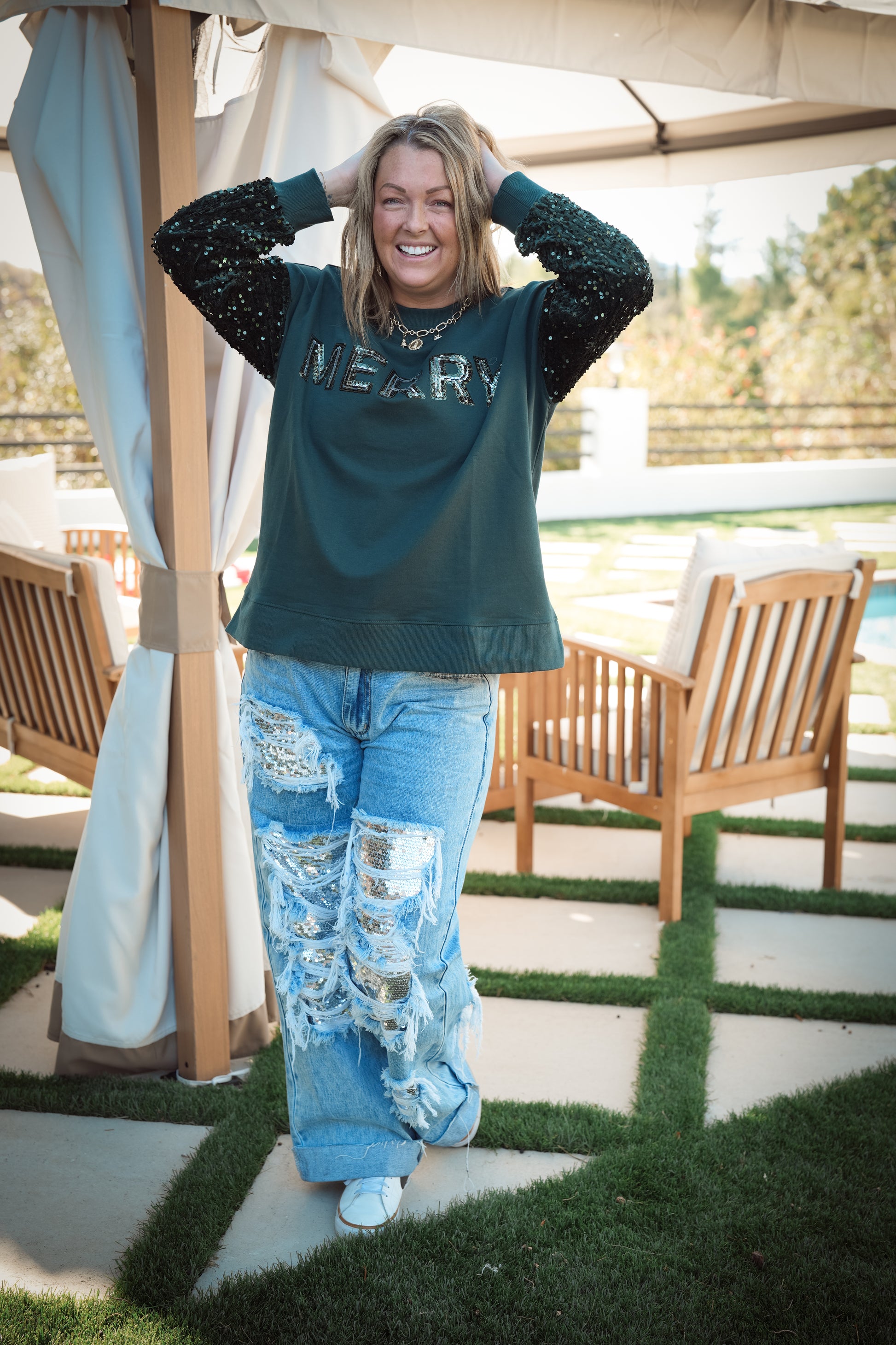 Merry And Bright Sequin Top - Buttercup Lynne Boutique