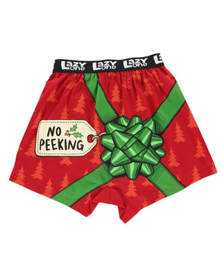 Lazy One No Peeking Men's Christmas Boxer Shorts