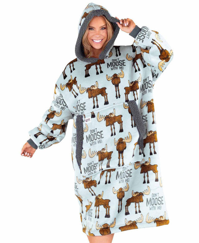 Lazy One Don't Moose Blanket Hoodie