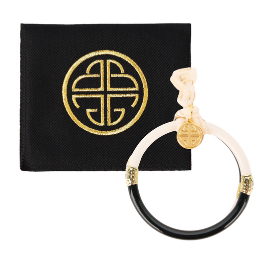 BuDhaGirl Black/Ivory Yin & Yang All Weather Bangles - Buttercup Lynne Boutique