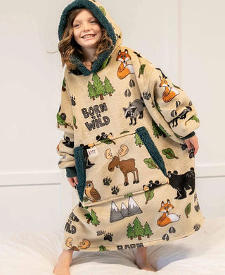 Born to Be Wild Kids Blanket Hoodie