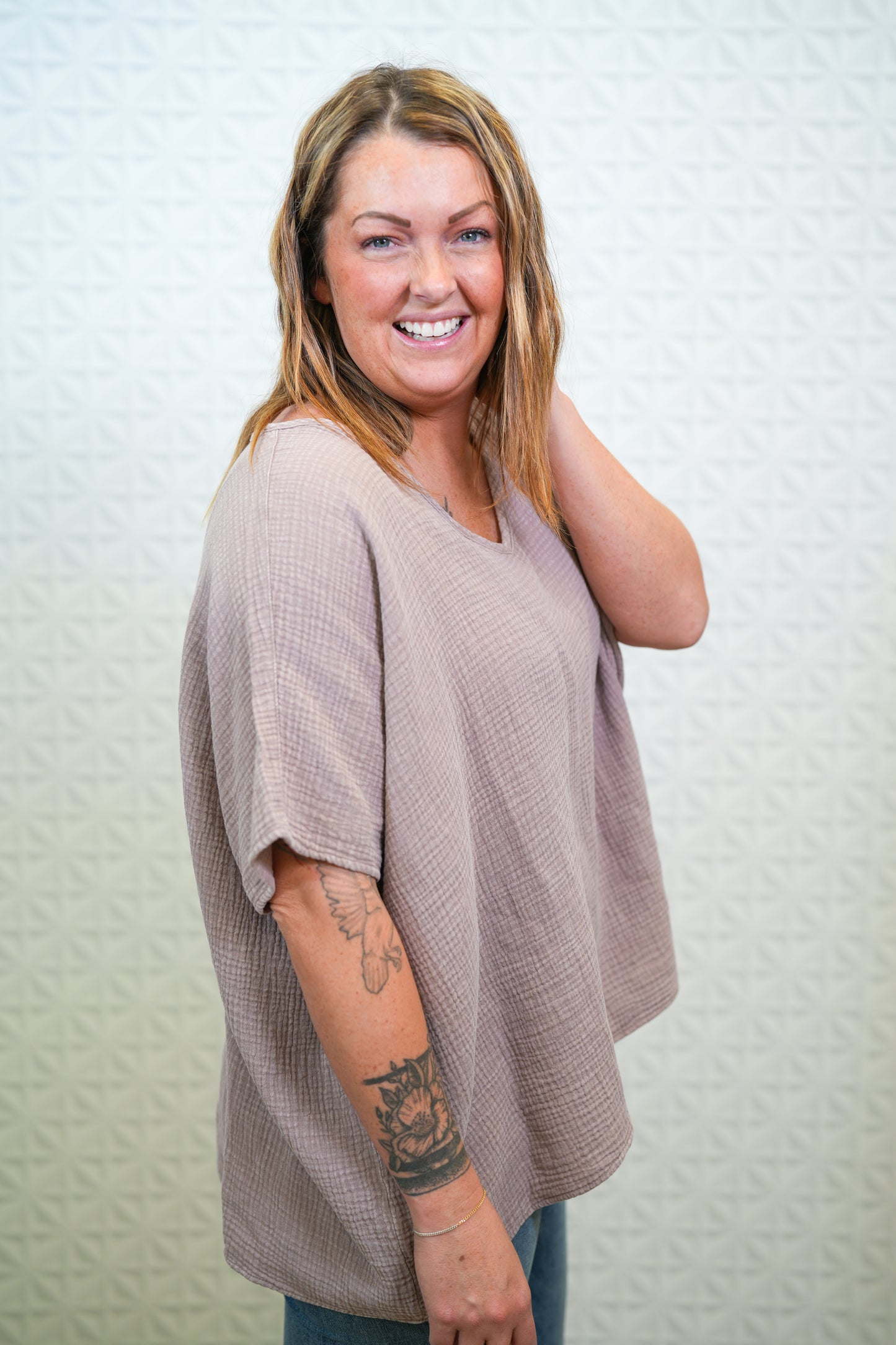 Cotton Gauze Top - Mineral Washed Regular and Plus - Buttercup Lynne Boutique