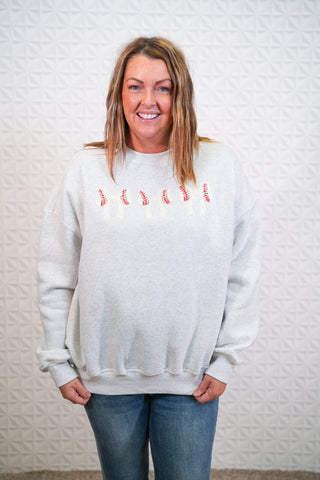 Baseball Bows Crewneck - Buttercup Lynne Boutique