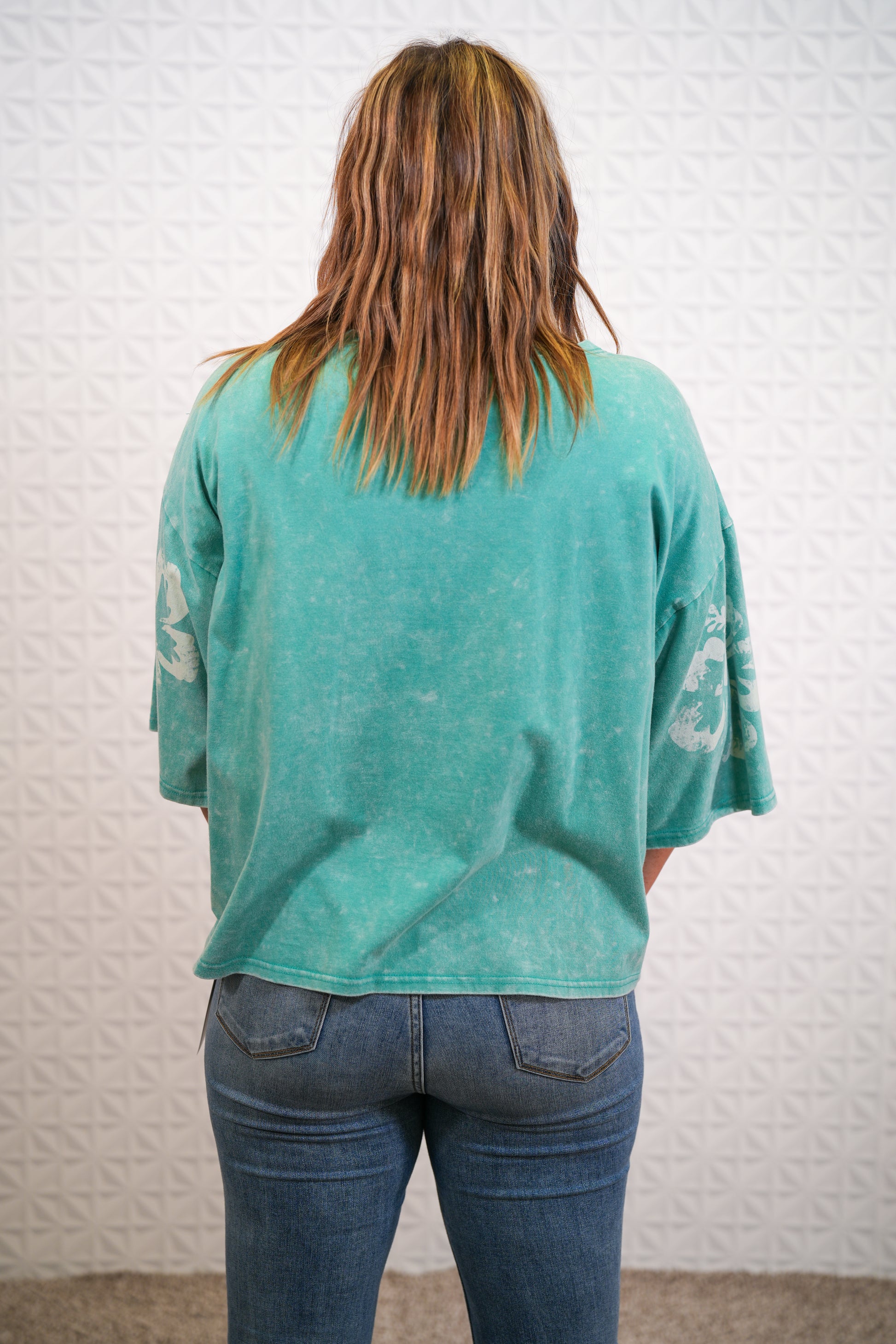 Hawaiian Flower Mineral Washed Top - Buttercup Lynne Boutique
