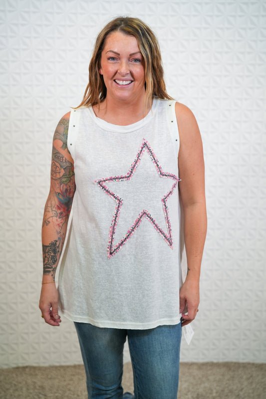Star Studded Sleeveless Tunic - Buttercup Lynne Boutique