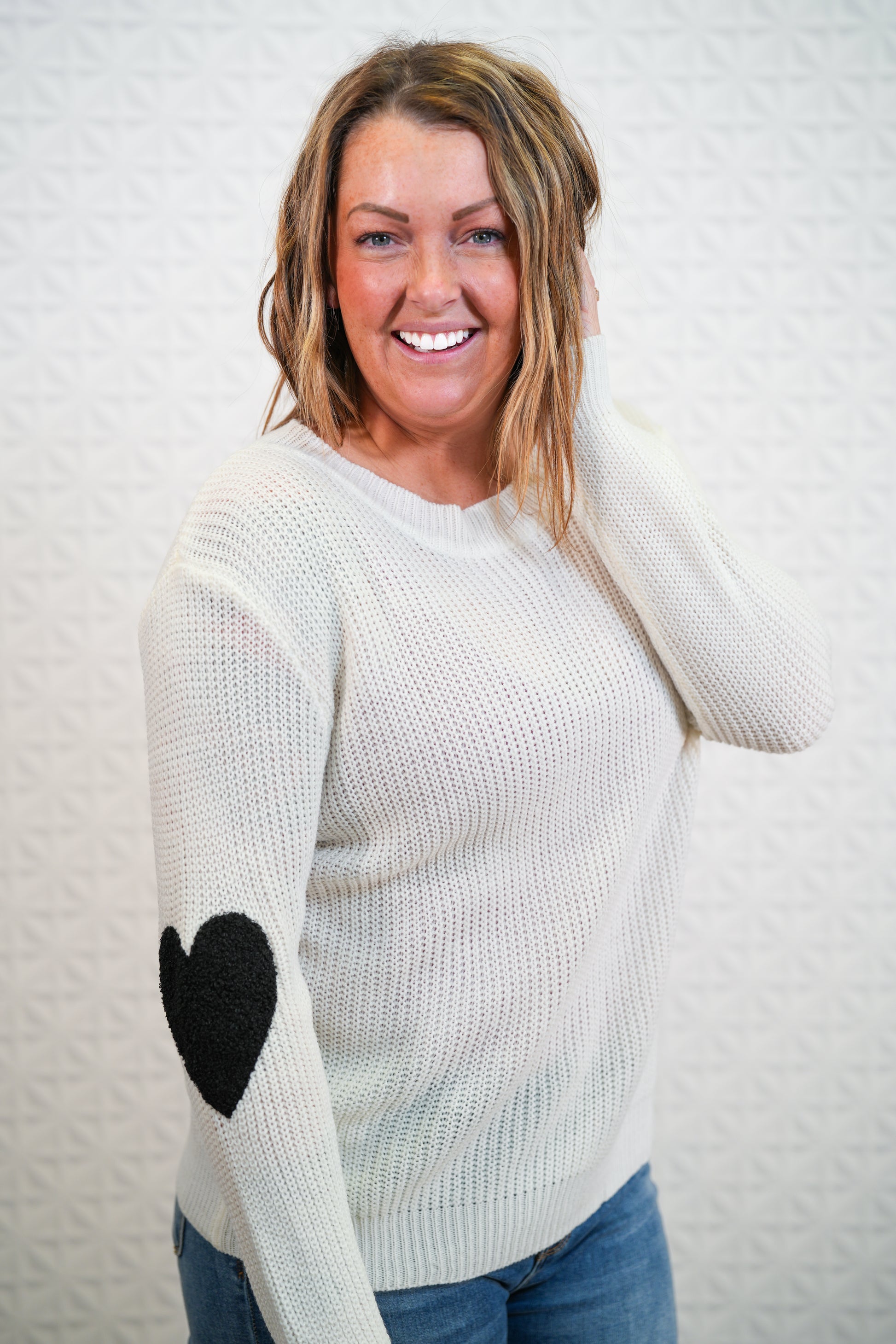 Hearts On My Mind Long Sleeve Sweater - Buttercup Lynne Boutique