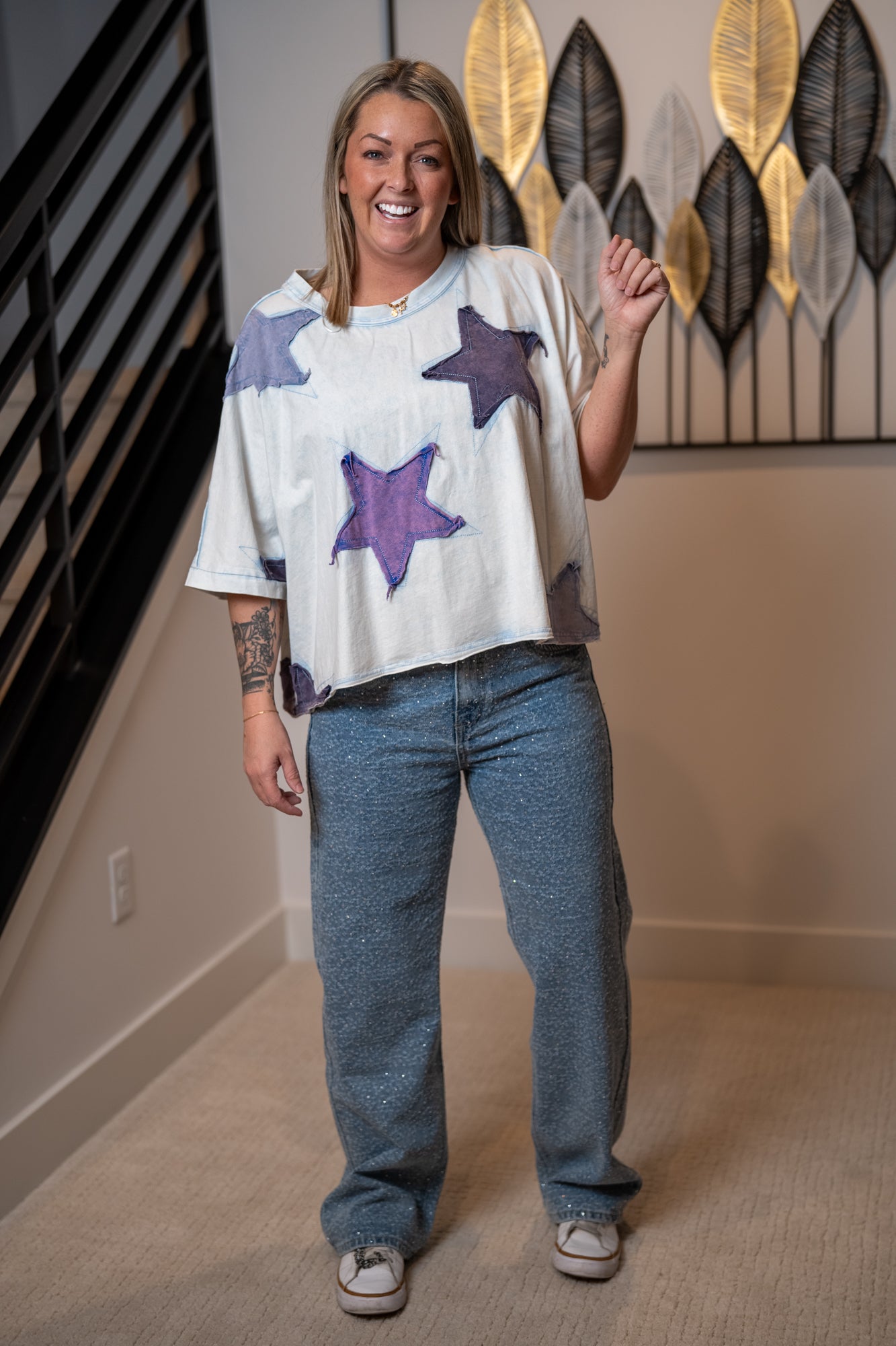 Oli & Hali Rhinestone Washed Denim Jeans
