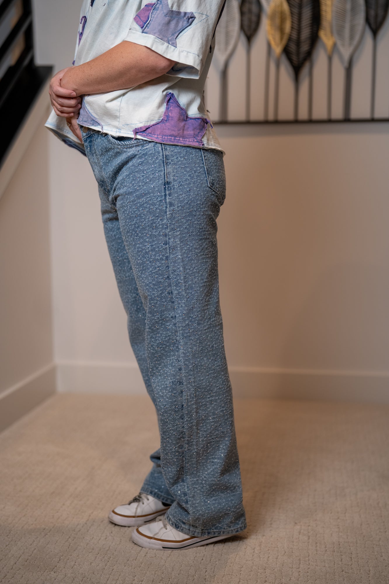Oli & Hali Rhinestone Washed Denim Jeans