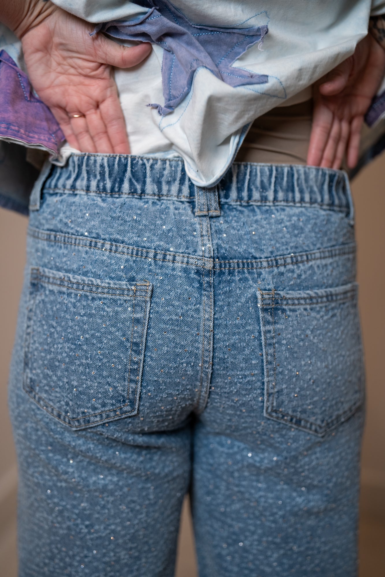 Oli & Hali Rhinestone Washed Denim Jeans