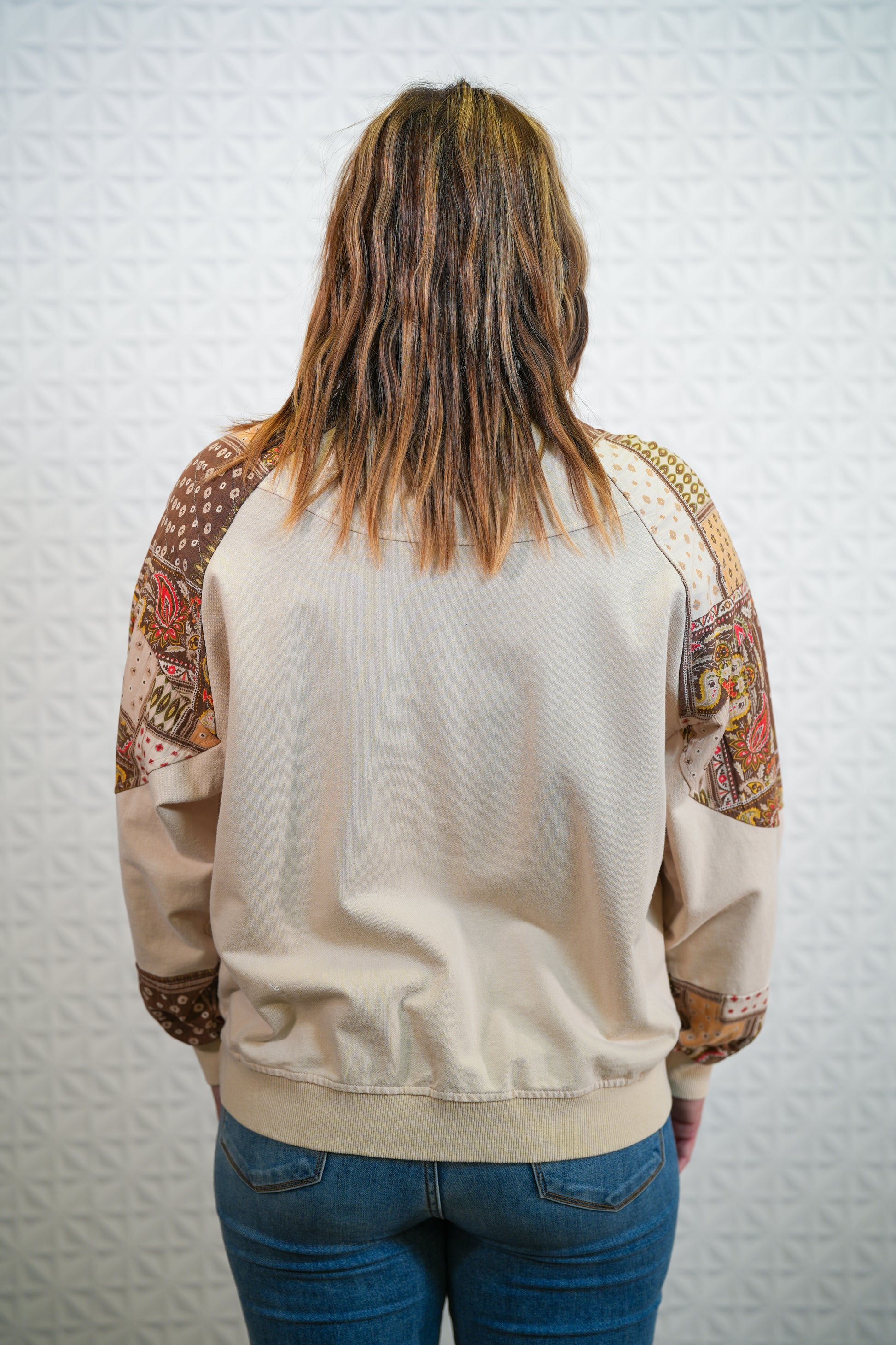Glad To Be Me Print Mix Pullover - Buttercup Lynne Boutique