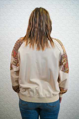 Glad To Be Me Print Mix Pullover - Buttercup Lynne Boutique
