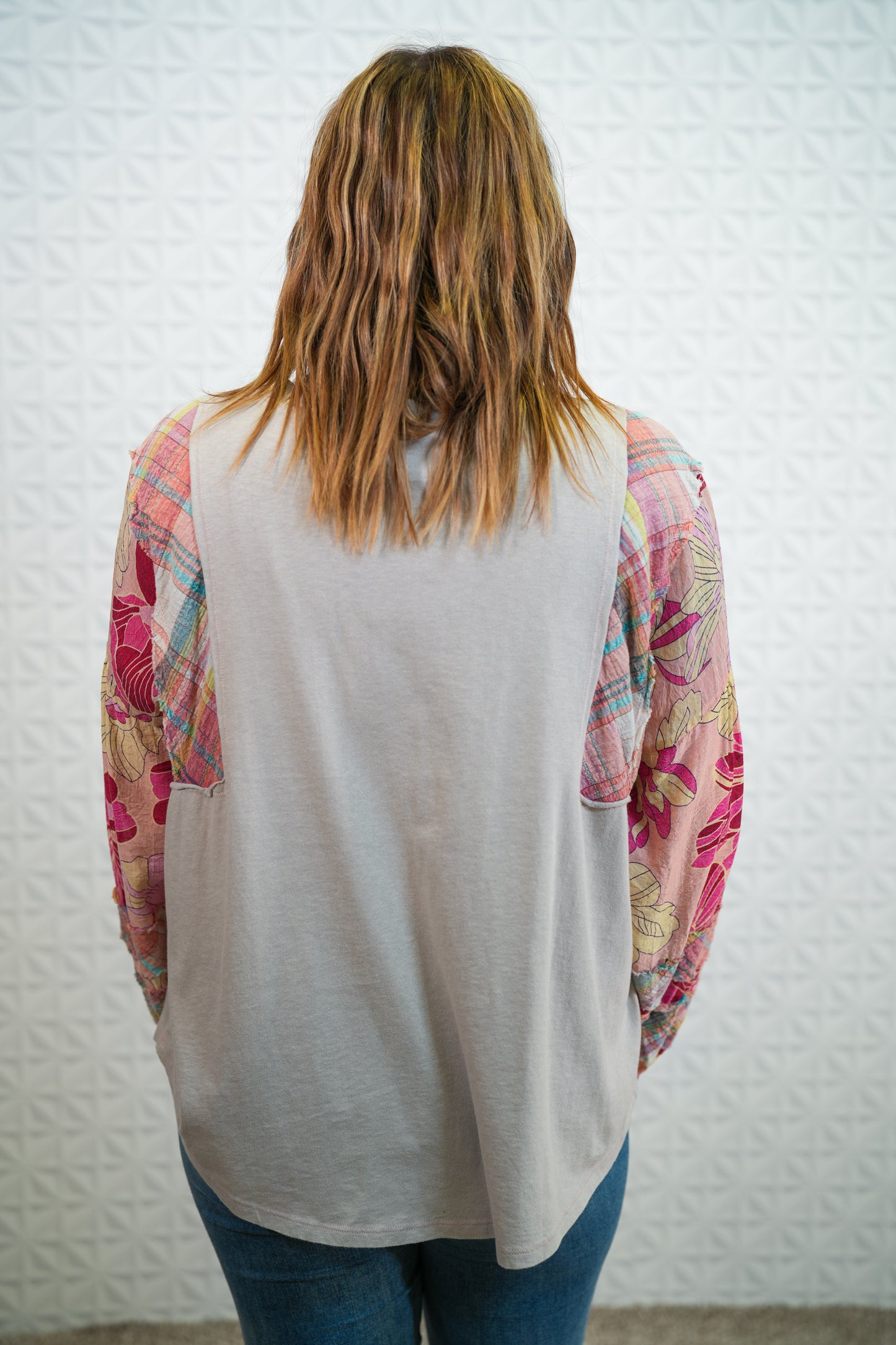 Beautiful Day Mix Print Mineral Washed Top - Buttercup Lynne Boutique