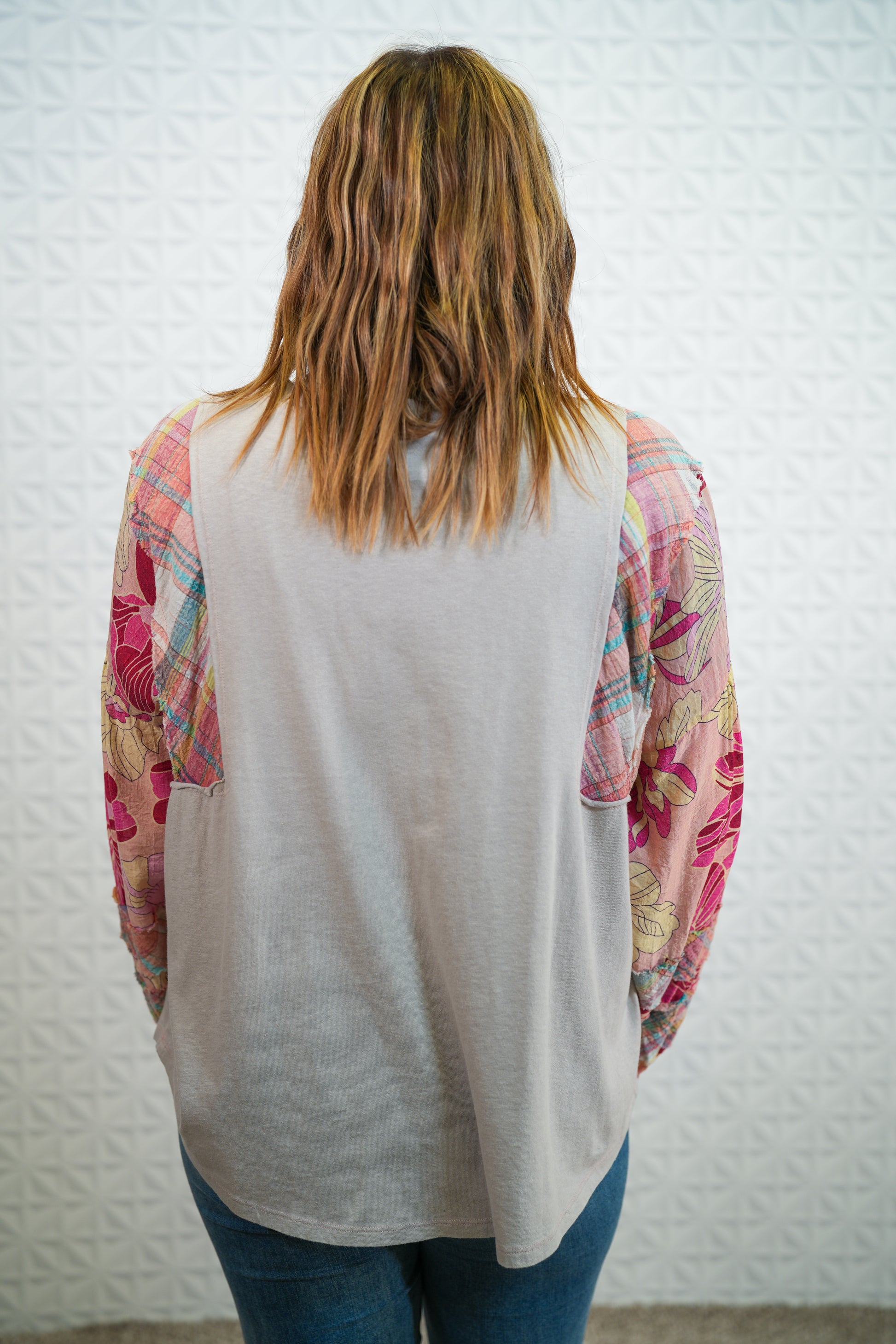 Beautiful Day Mix Print Mineral Washed Top - Buttercup Lynne Boutique