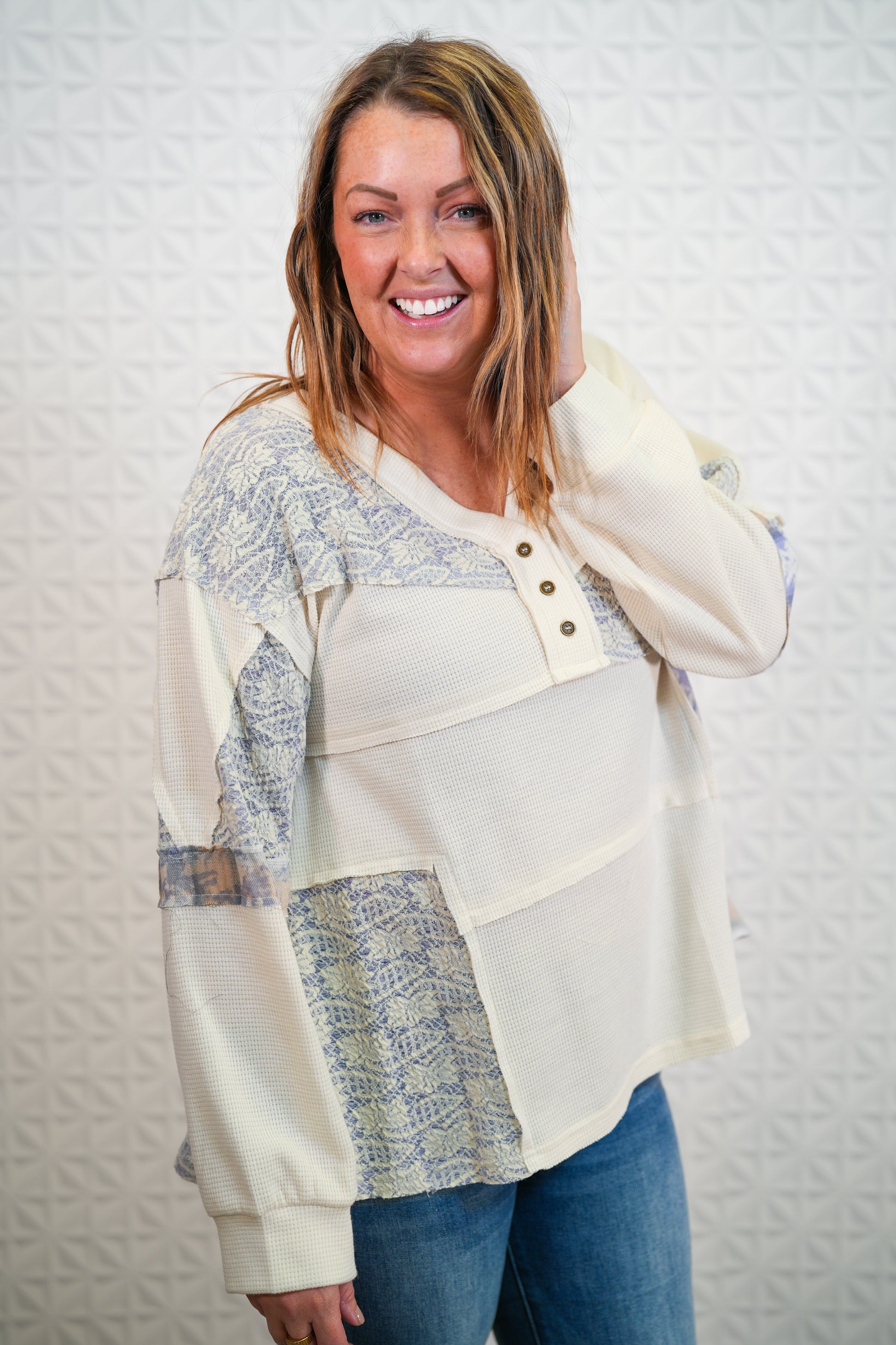 Sweet As You Oversized Contrast Knit Top - Buttercup Lynne Boutique