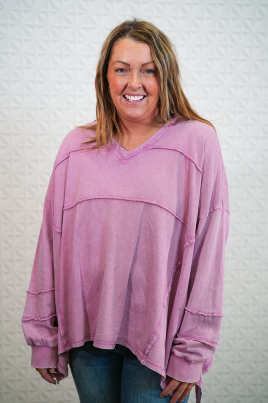All The Way V-Neck Top - Buttercup Lynne Boutique