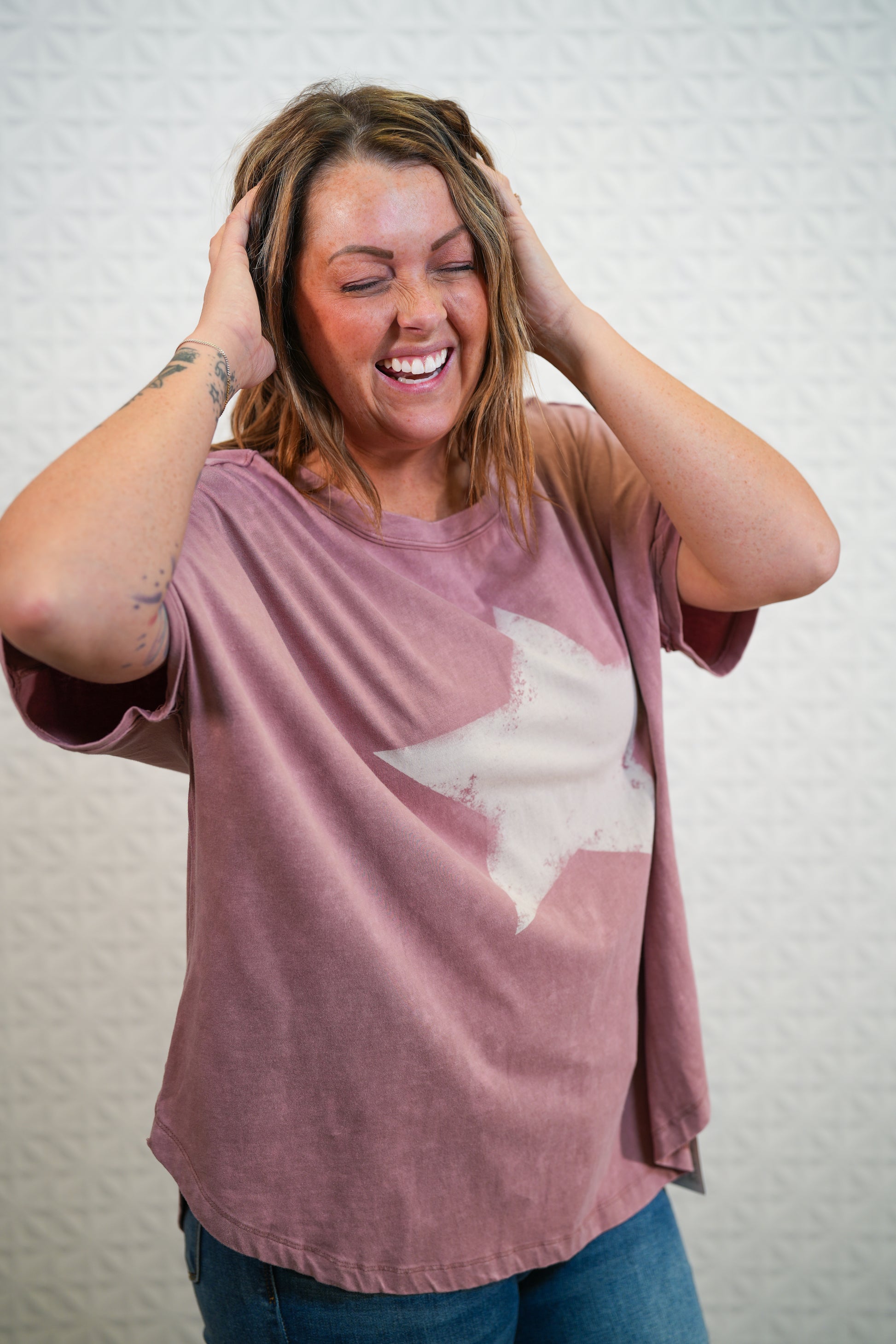 Star Mineral Washed Top - Regular and Plus - Buttercup Lynne Boutique