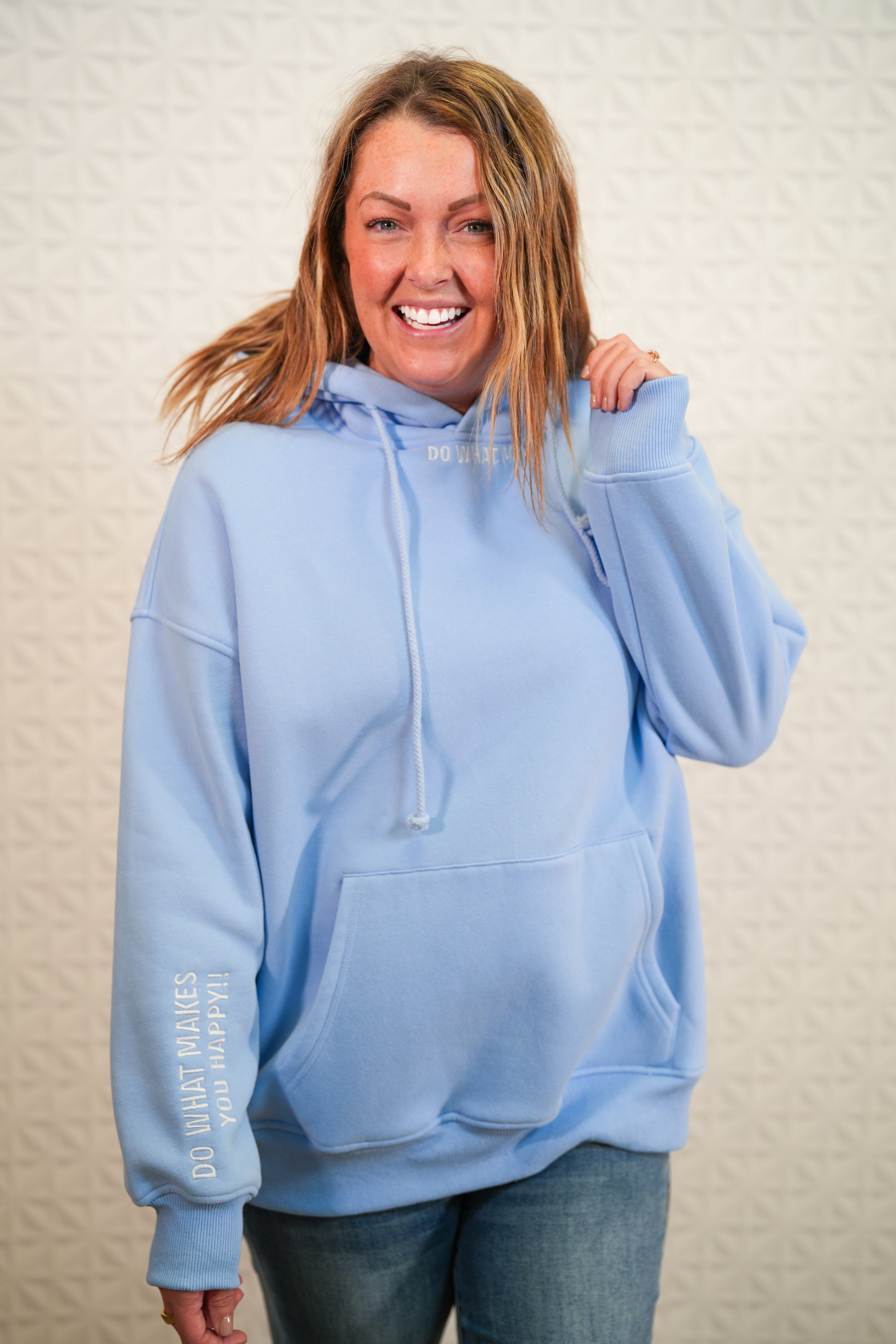 Do What Makes You Happy Hoodie - Ocean Blue - Buttercup Lynne Boutique