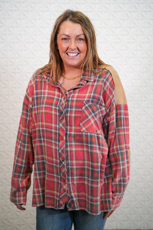 Mix It Up Plaid Top - Buttercup Lynne Boutique