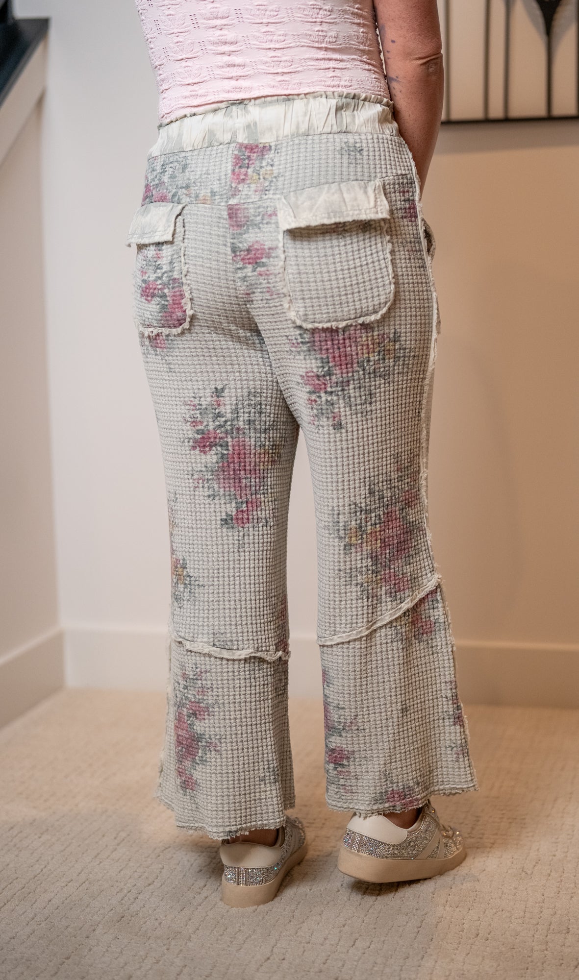 Soft Meadow Ash Floral Waffle Pants – Easel