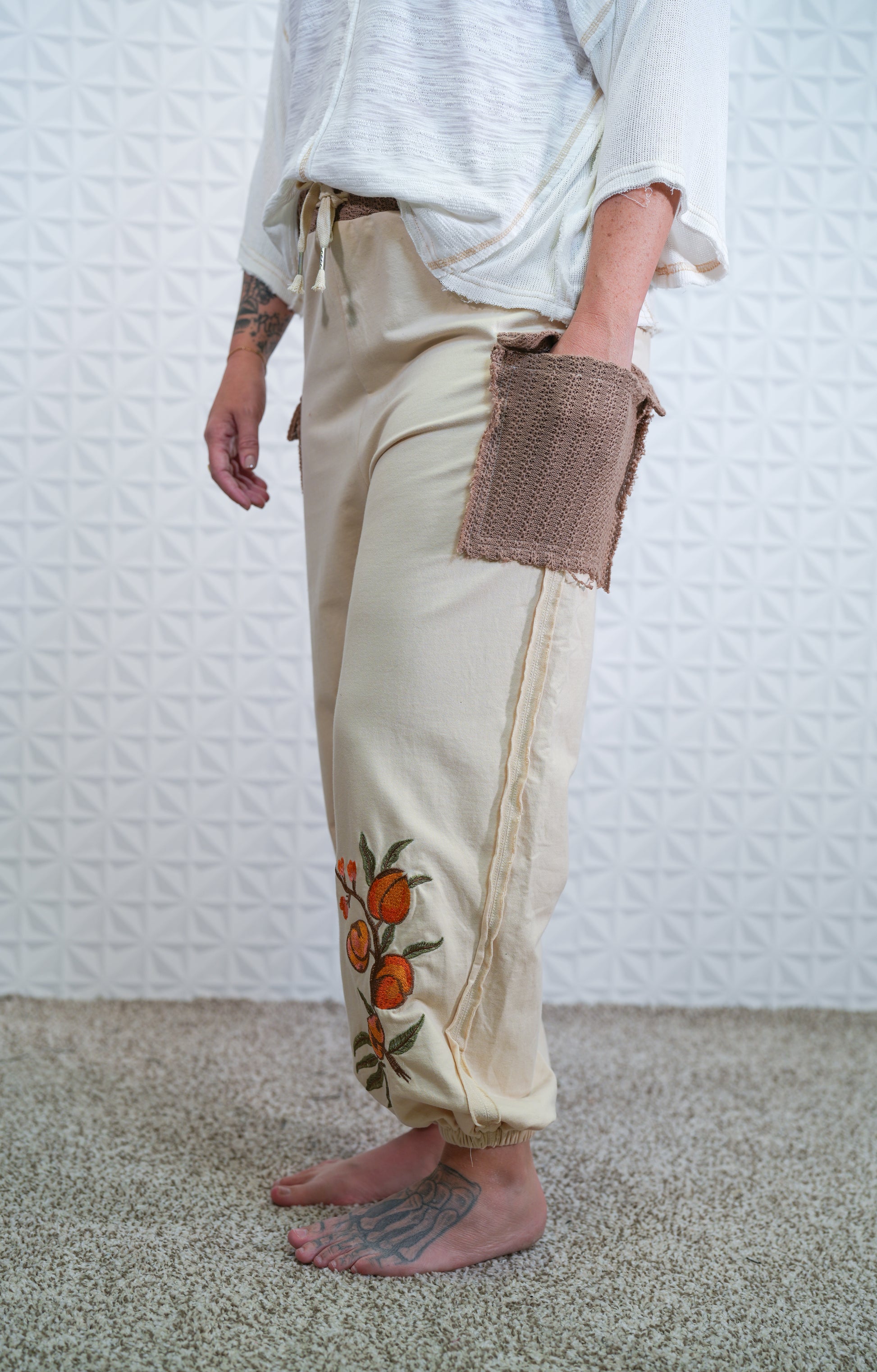True Kind French Terry Embroidered Joggers - Buttercup Lynne Boutique