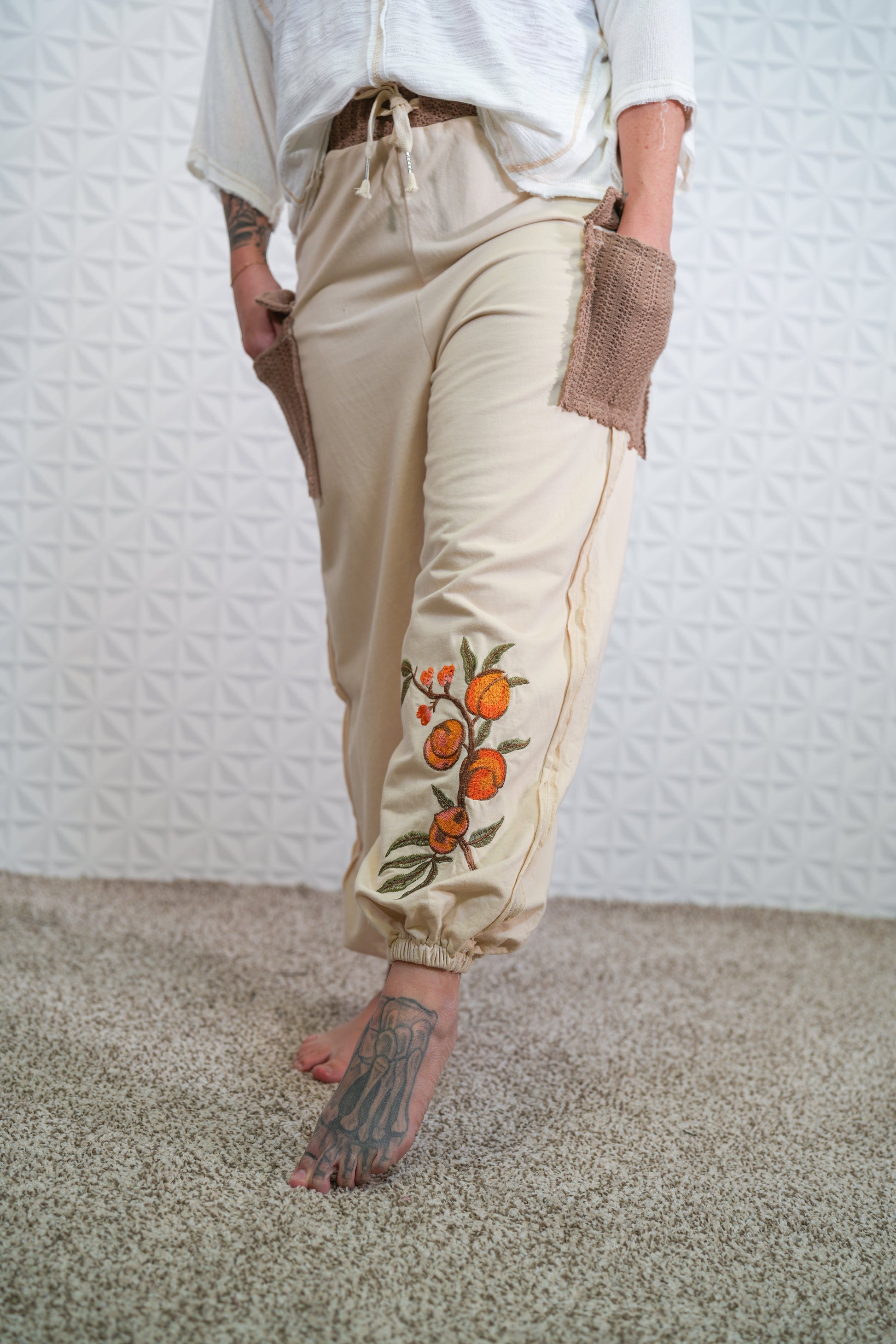 True Kind French Terry Embroidered Joggers - Buttercup Lynne Boutique