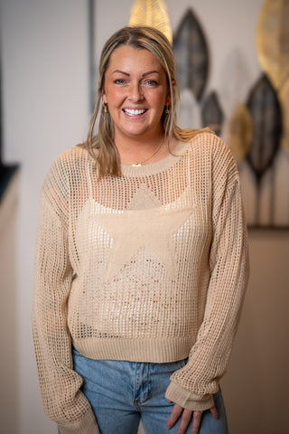 Starlight Open Knit Sweater Adora