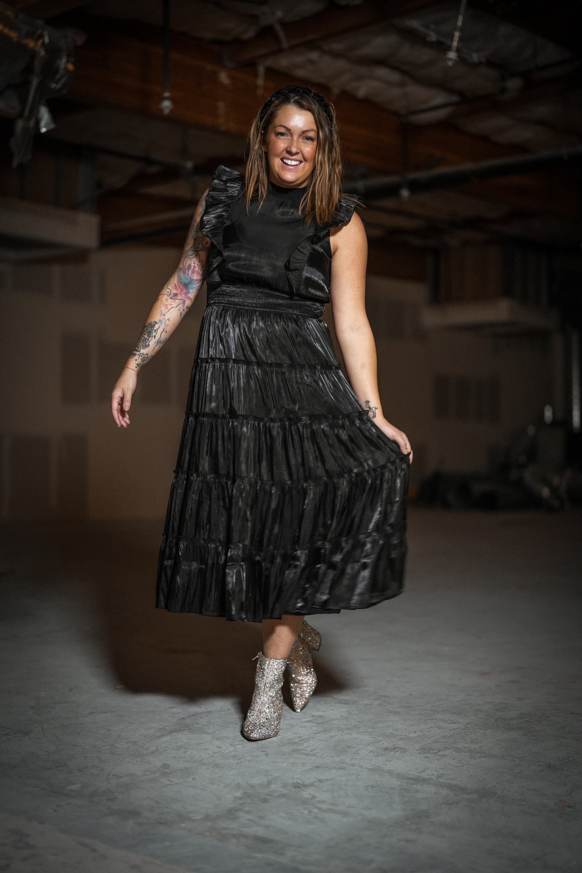 All I See Tiered Midi Dress - Buttercup Lynne Boutique