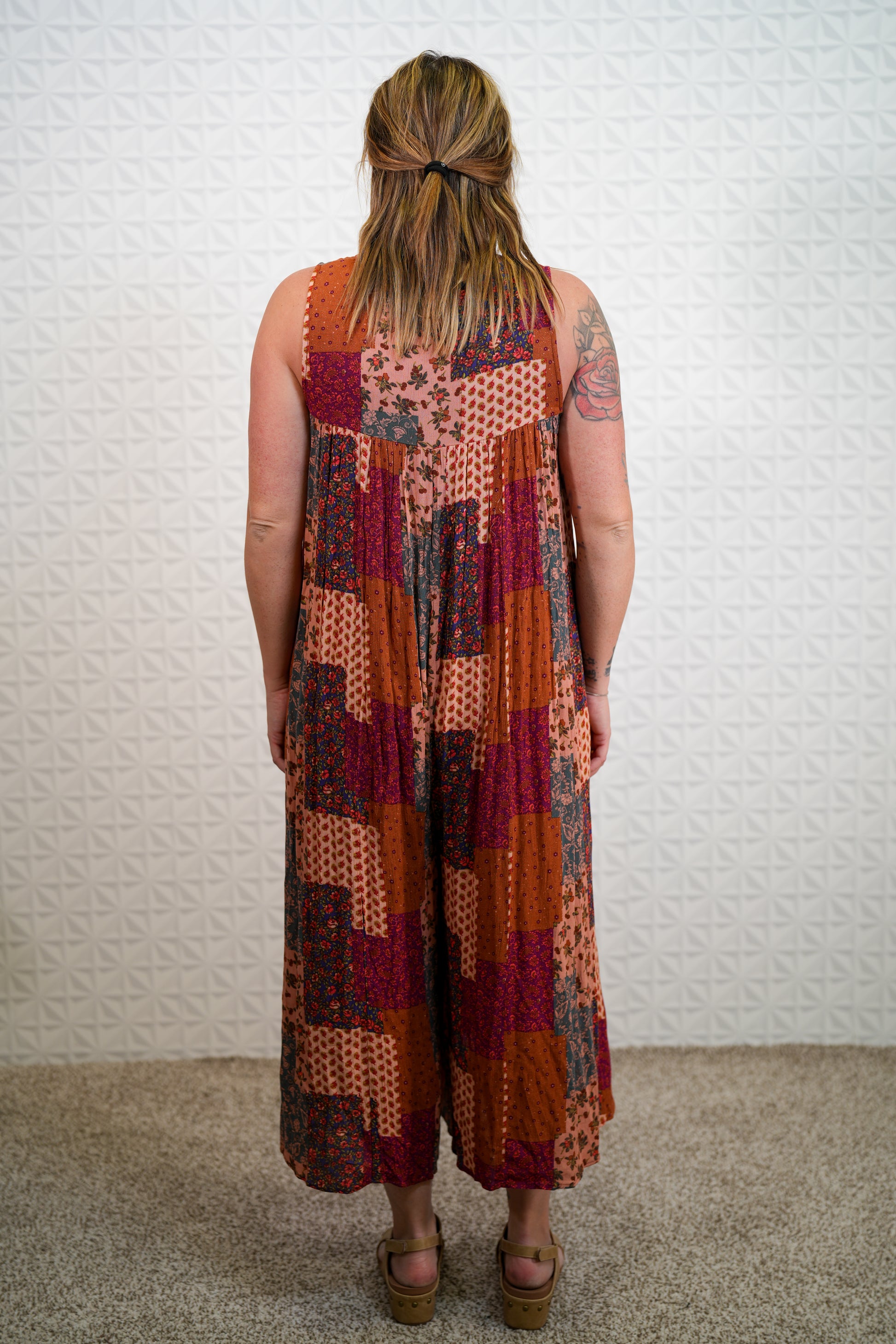 Lead The Way Patchwork Print Jumpsuit - Buttercup Lynne Boutique