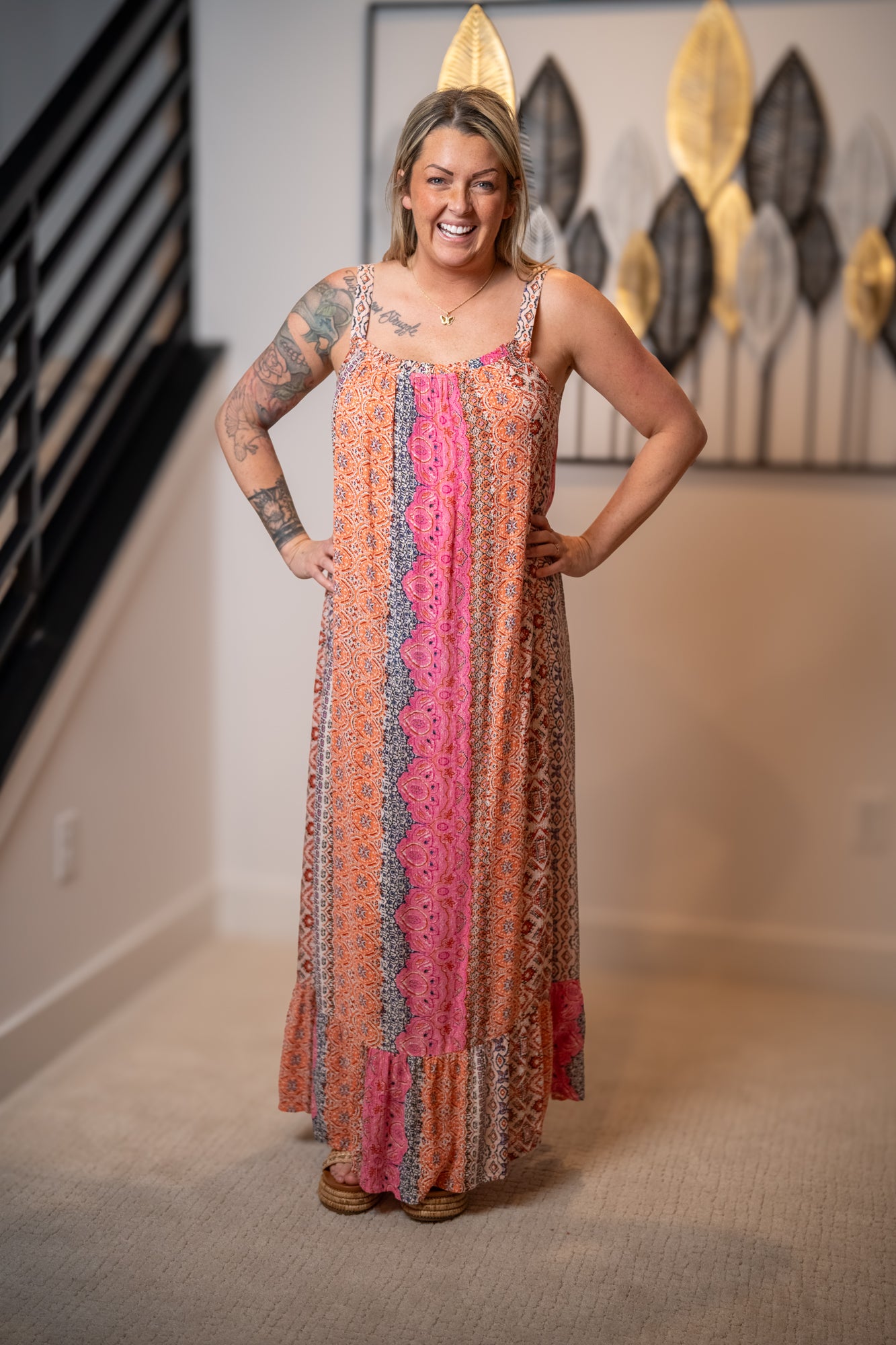 Lovestitch - Multi Color Marrakesh Print Sleeveless Maxi Dress
