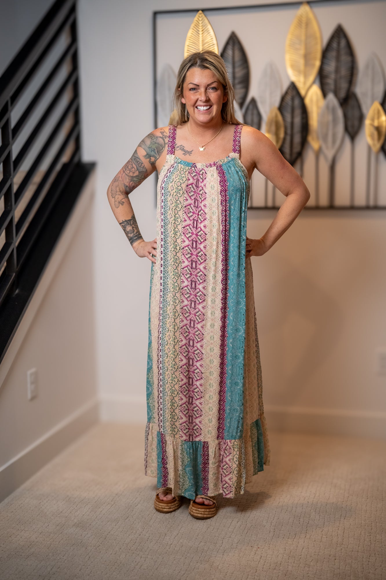 Lovestitch - Multi Color Marrakesh Print Sleeveless Maxi Dress
