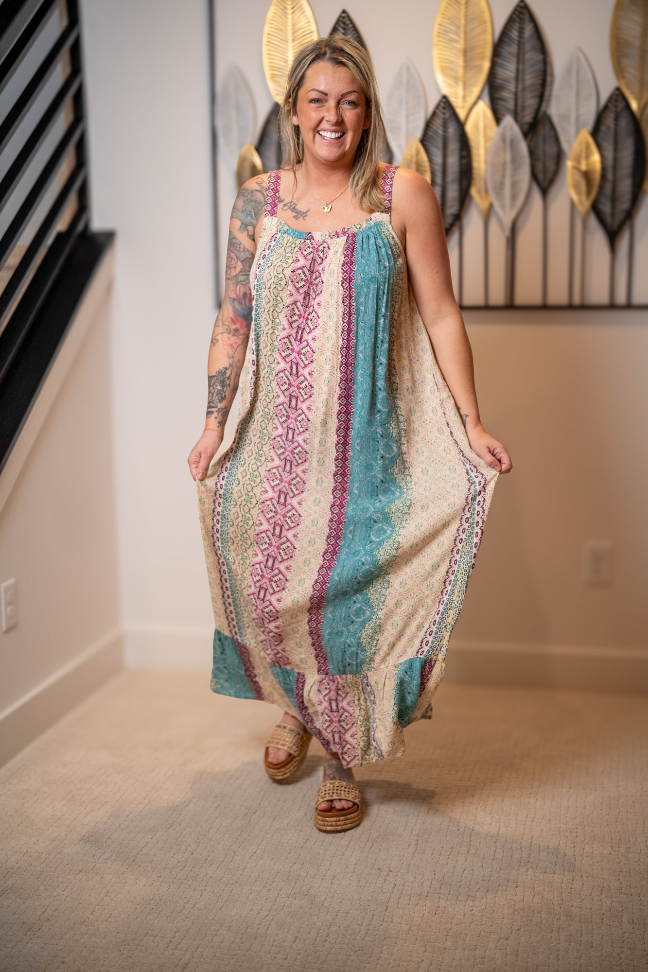 Lovestitch - Multi Color Marrakesh Print Sleeveless Maxi Dress