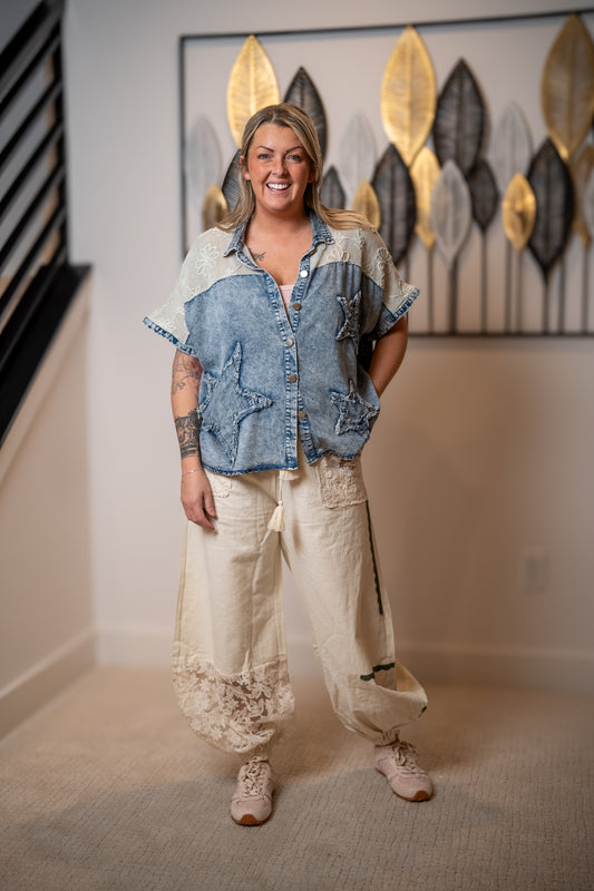 Mello Denim Star Accent Shirt
