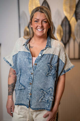 Mello Denim Star Accent Shirt