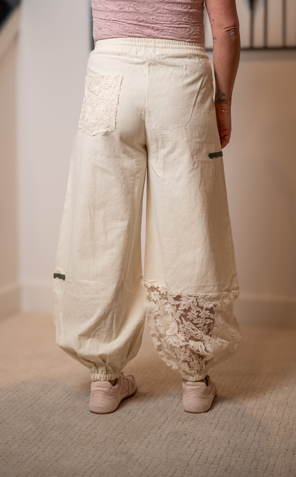 Romantic Boho Lace Patchwork Jogger Pants  Mello