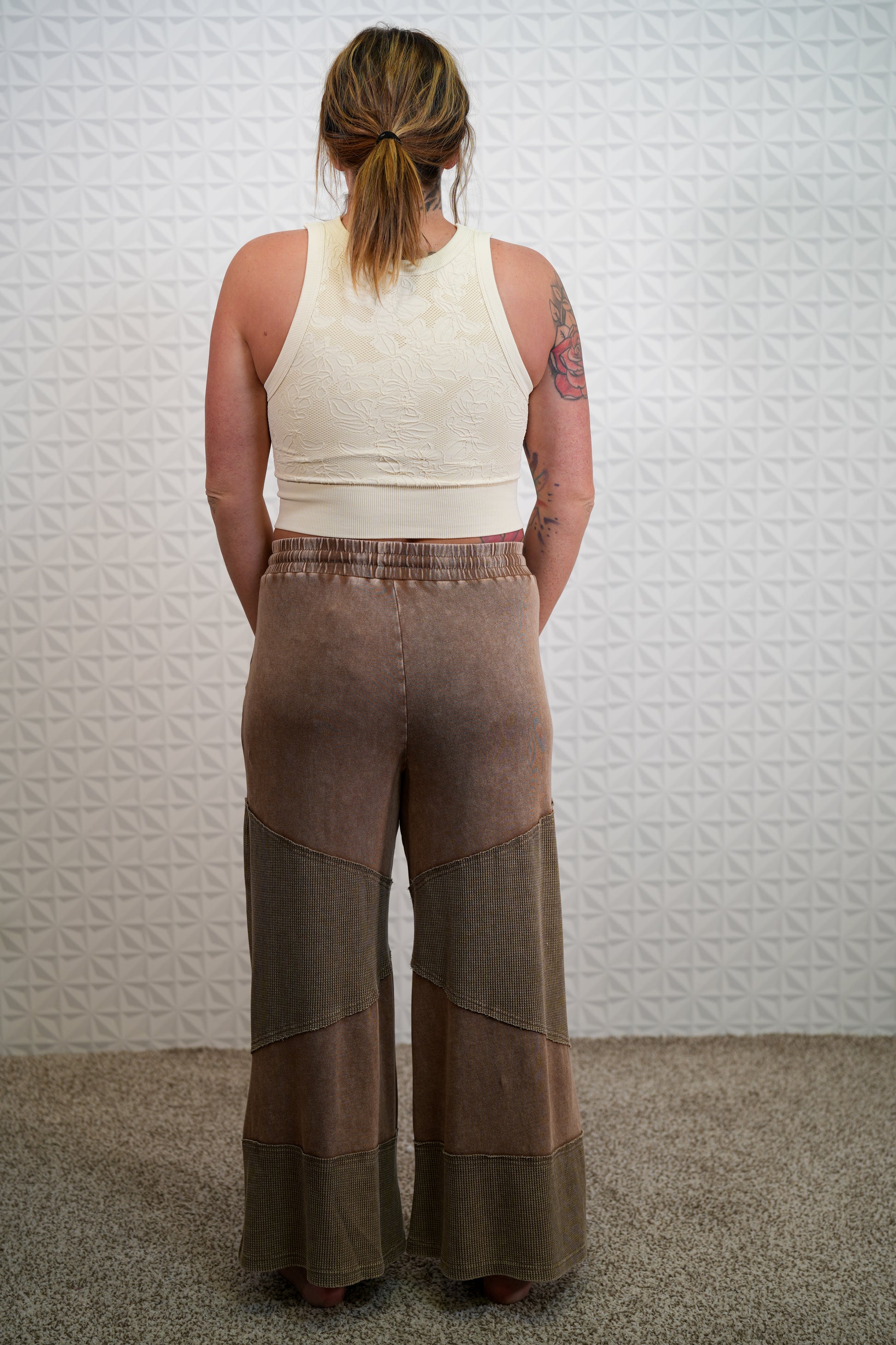 Fresh Finds Washed Thermal Mixed Terry Pants - Buttercup Lynne Boutique